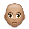 Woman- Medium Skin Tone- Bald emoji on LG